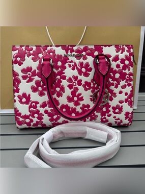 Michael Kors Sheila Medium Sequined Floral Print Satchel -